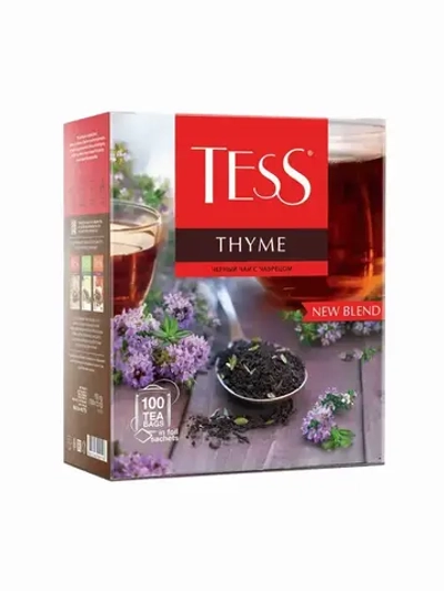 Чай в пакетиках черный Tess Thyme чабрец, 100 шт
