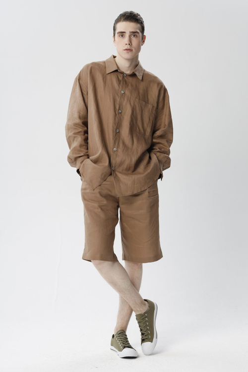 Пиджак мужской, лен светло-серый