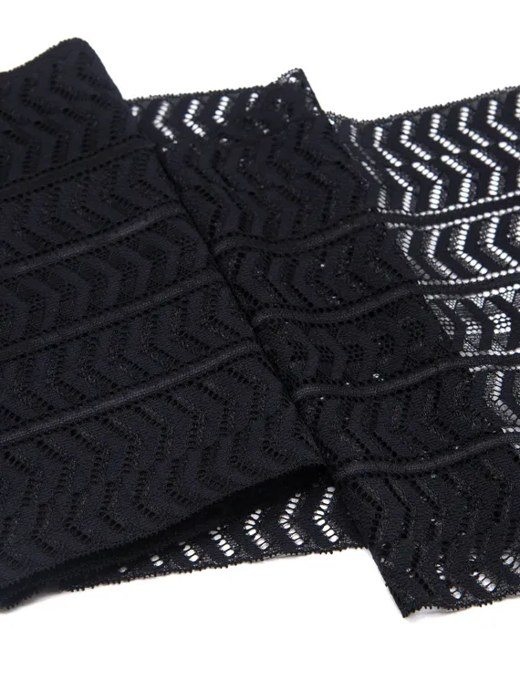 274 ОПТ Кружево эластичное 19 см, Италия, черный 170