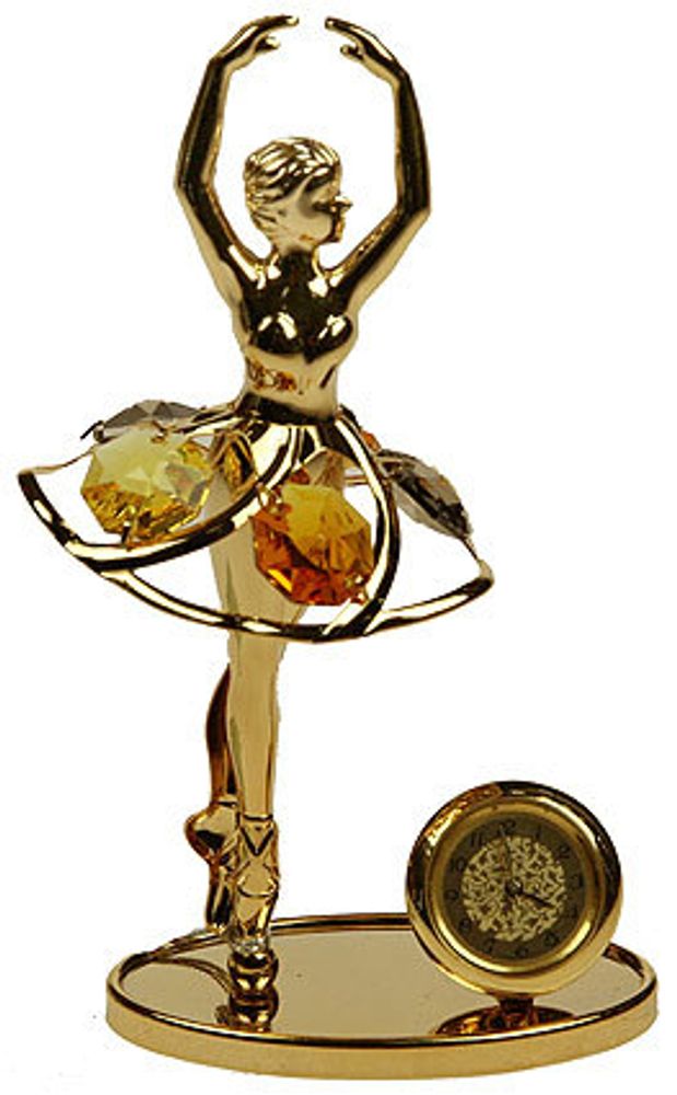 Фигурка декоративная Crystocraft с часами Балерина с кристаллами Swarovski