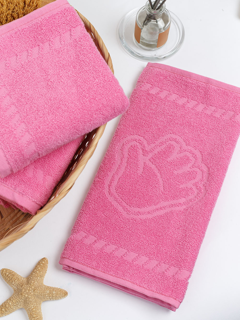 Полотенце махровое, г/к, 34х60, арт. BS 34-60, 400 гр/м2, цвет: 105-ярко-розовый,