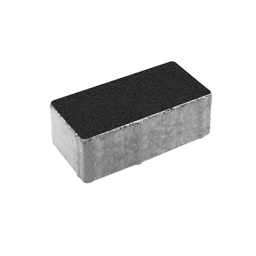 Тротуарная плитка ПРЯМОУГОЛЬНИК 200x100 мм - Гранит Черный