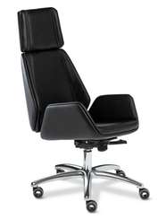 Кресло для руководителя Siena Chrome A черная кожа