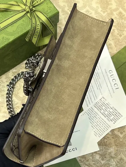 Маленькая сумка на плечо Gucci Dionysus с буквами GG бежевый