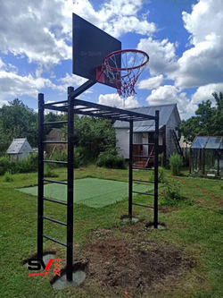 Монтаж уличной шведской стенки Sv Sport Рукоход (4 вертикальных столба)