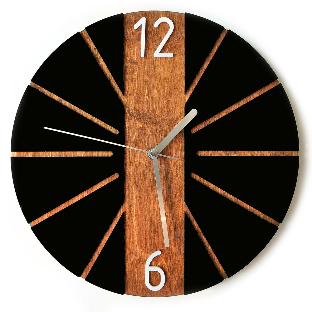 Часы настенные в эко стиле из натурального дерева - 30 см.