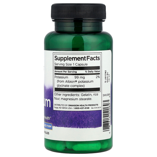 Swanson, Albion®, калий, 99 мг, 90 капсул