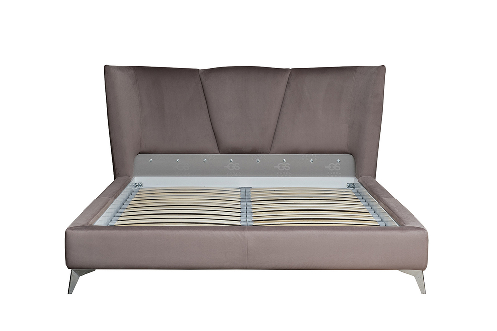 Кровать Сиена(Siena) без мех.велюр коричневый Colt1012-ROSKOR 199x222x116см Garda Decor