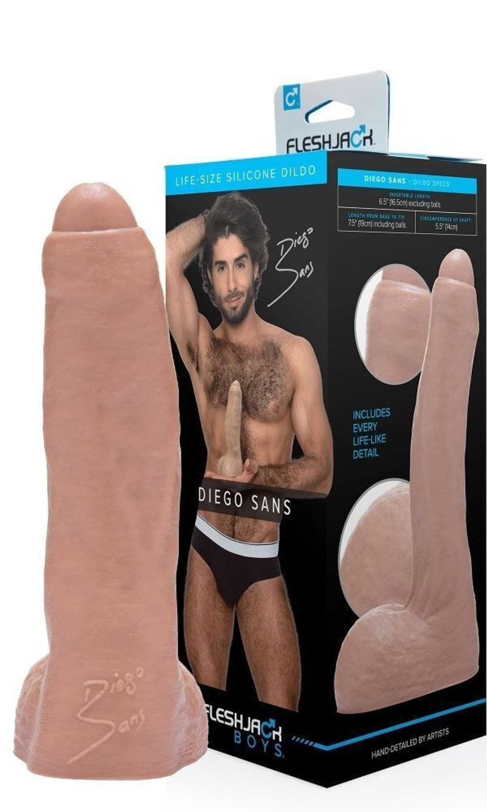 Реалистичный фаллоимитатор Fleshjack Boys - Diego Sans (Цвет: телесный)
