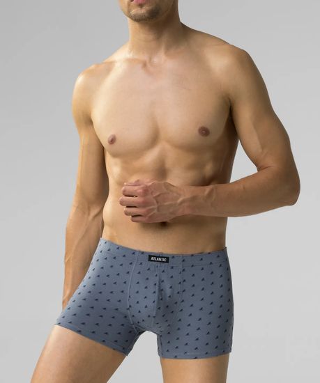 Трусы мужские боксеры (3шт), Atlantic 3MH-198, темно-синий + голубой + серый