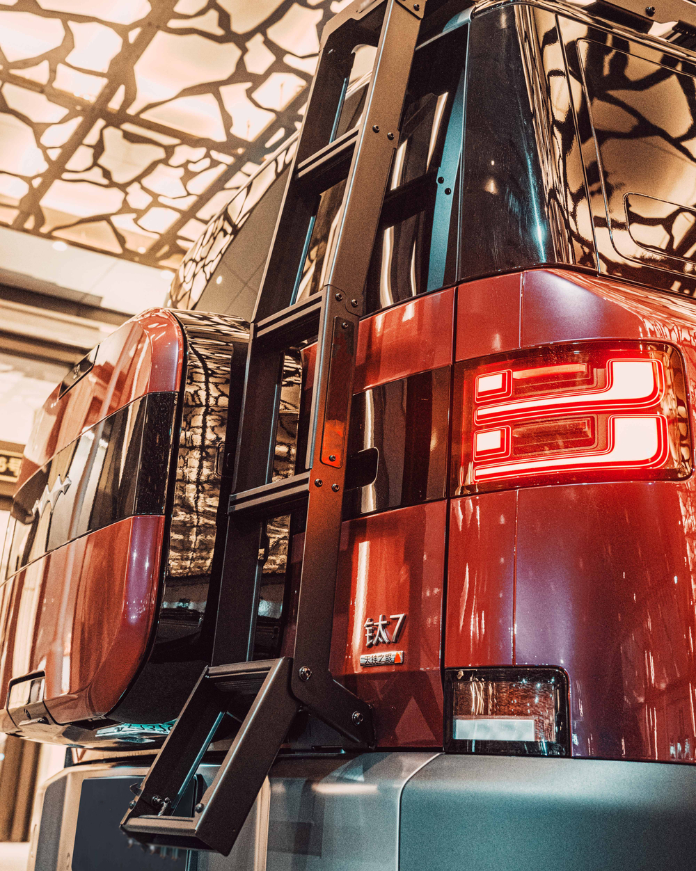 Платформа на крышу с лестницей для BYD Fang Cheng BaoBao Leopard 7 Titanium 2025+ леопард органайзер багажник крышу