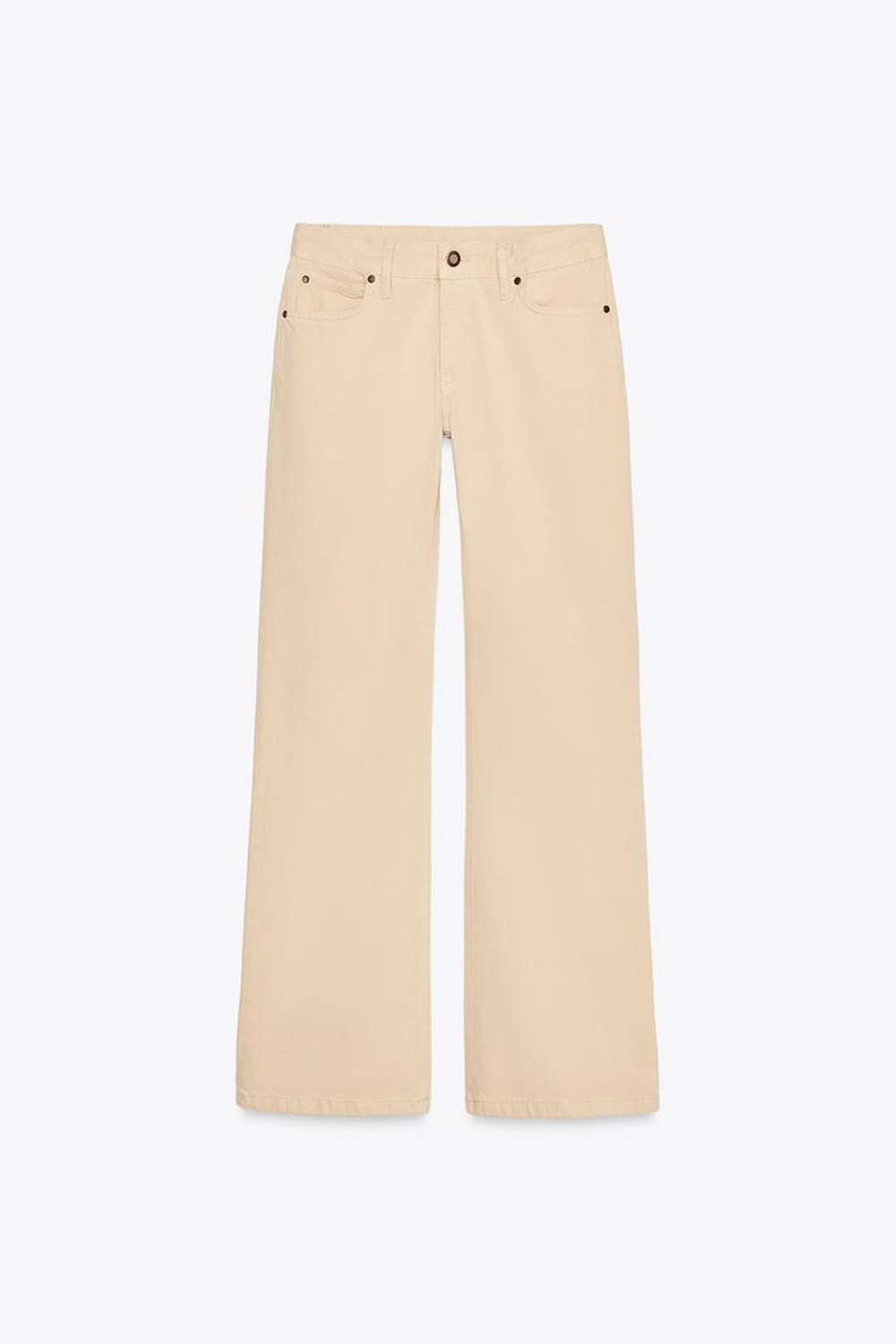 ZARA ДЖИНСЫ BOOT-CUT FULL LENGTH С НИЗКОЙ ПОСАДКОЙ — ZW COLLECTION, ЭКРЮ