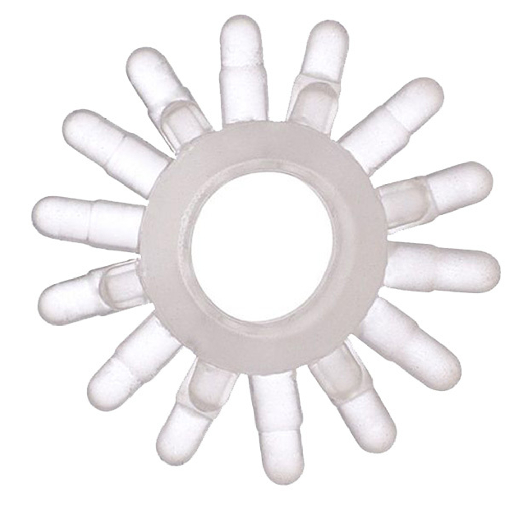 Прозрачное гелевое эрекционное кольцо с шипами ToyFa Basic 818003-1