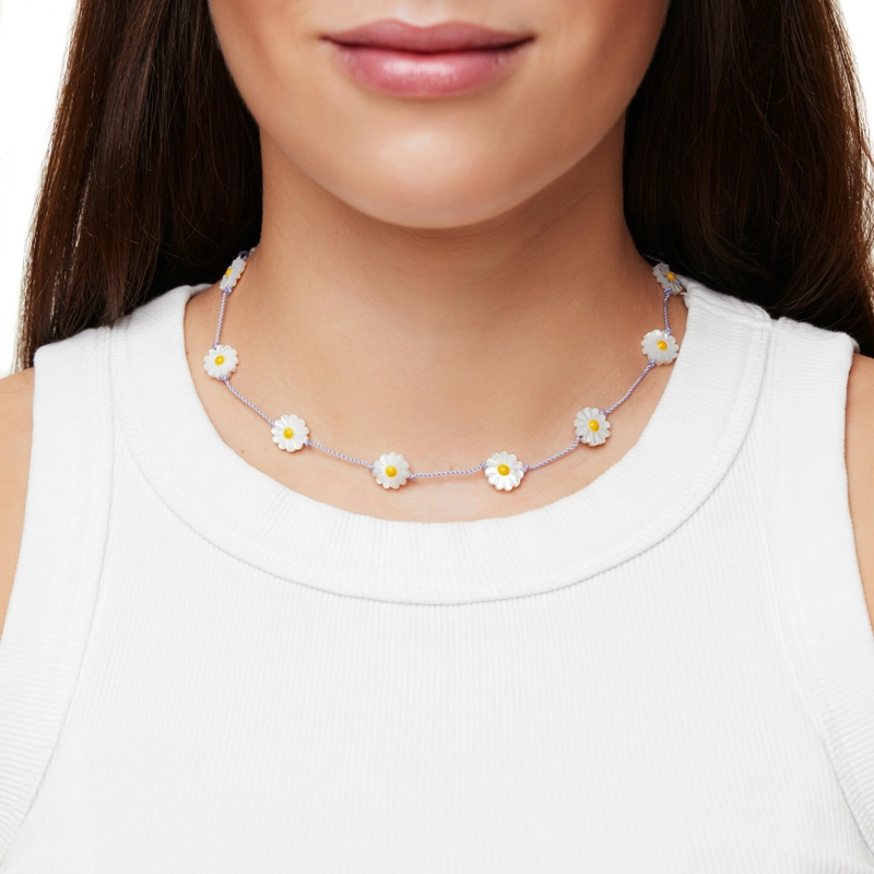 Колье Ромашковое Поле – Фиолетовое