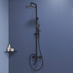 Душевая стойка черная со смесителем из стали RGW SP-24B