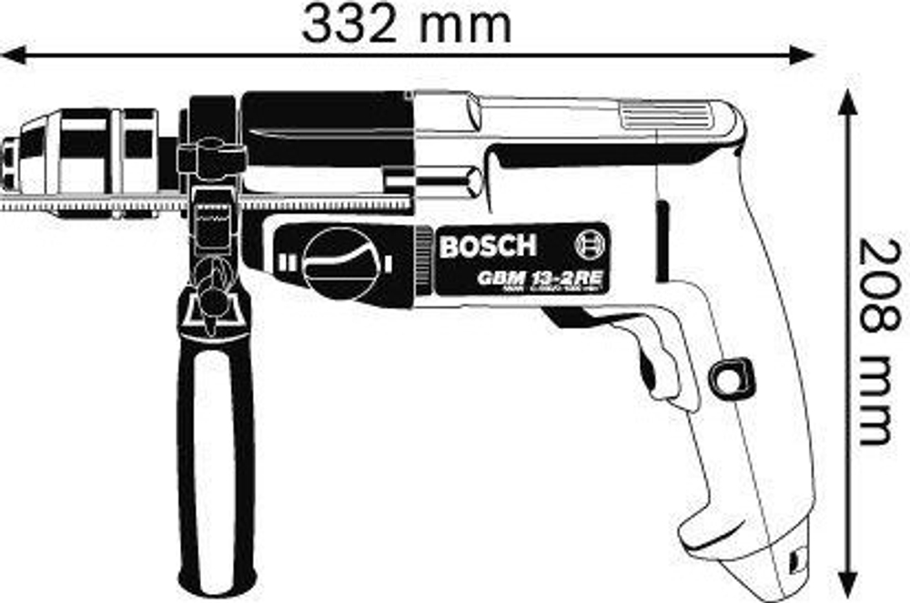 Дрель безударная сетевая BOSCH GBM 13-2 RE  двухскоростная  06011B2000