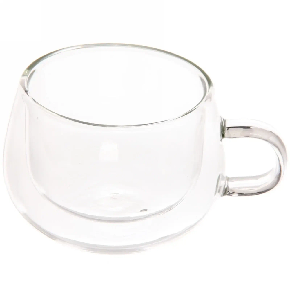 Кружка стеклянная с двойными стенками 130мл «Хай-Тек» LCWB1305