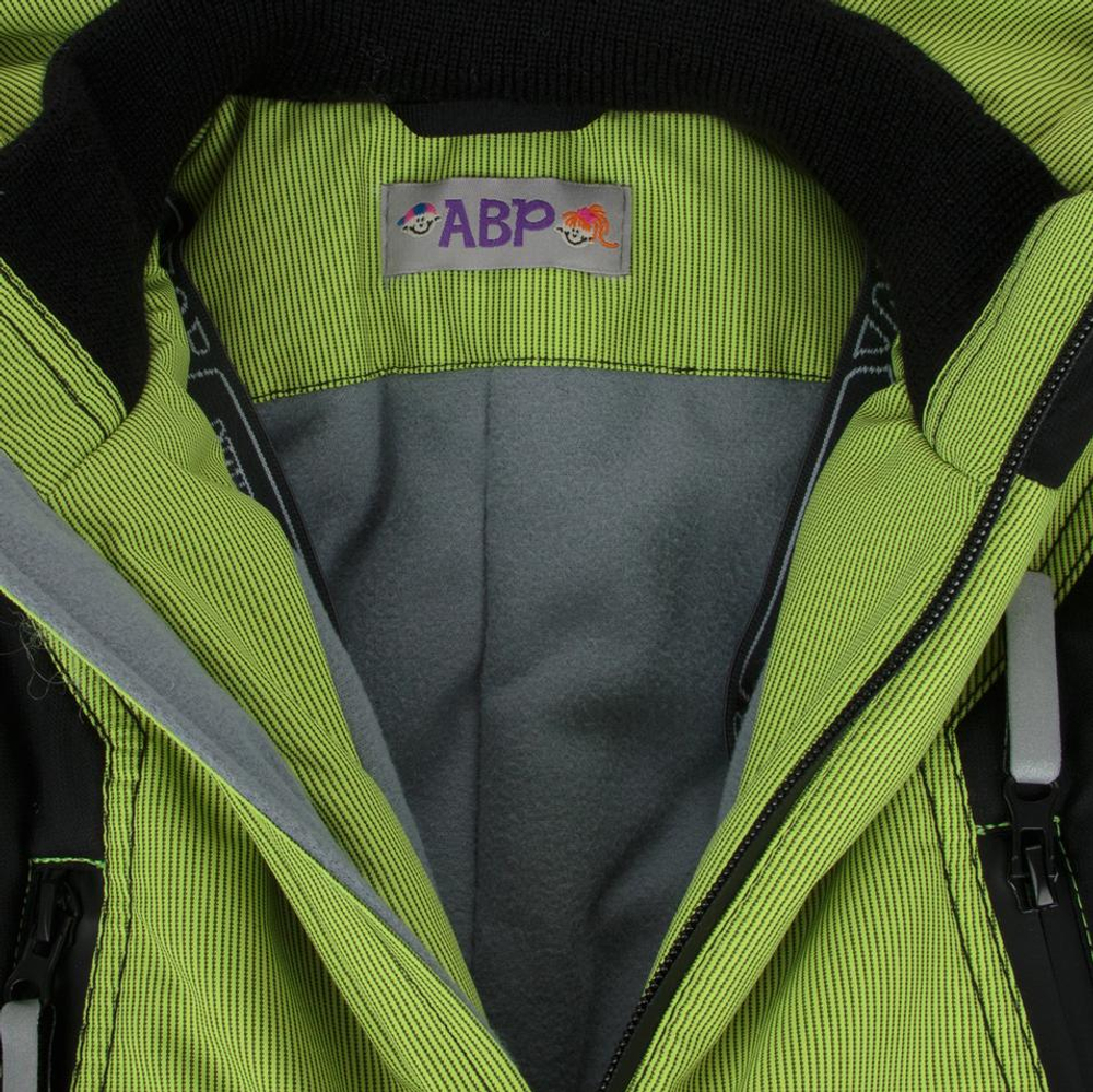 Комбинезон Билл р-р 86 лайм/черный иск.опушка