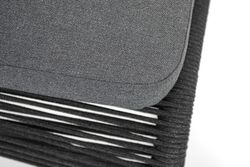 "Ането" стул барный плетеный из роупа, каркас алюминий темно-серый (RAL7024) муар, роуп темно-серый круглый, ткань темно-серая 027