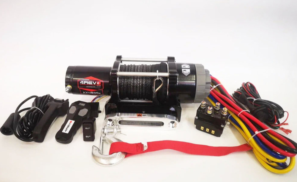 Лебедка для квадроцикла / снегохода 4REVO AX-4500S (Синтетический трос)
