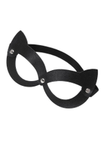 Черная открытая маска с ушками кошки