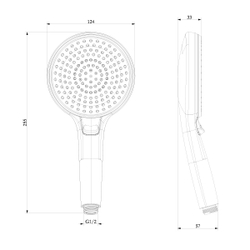 Лейка душевая Lemark LM8126C, 3-функциональная