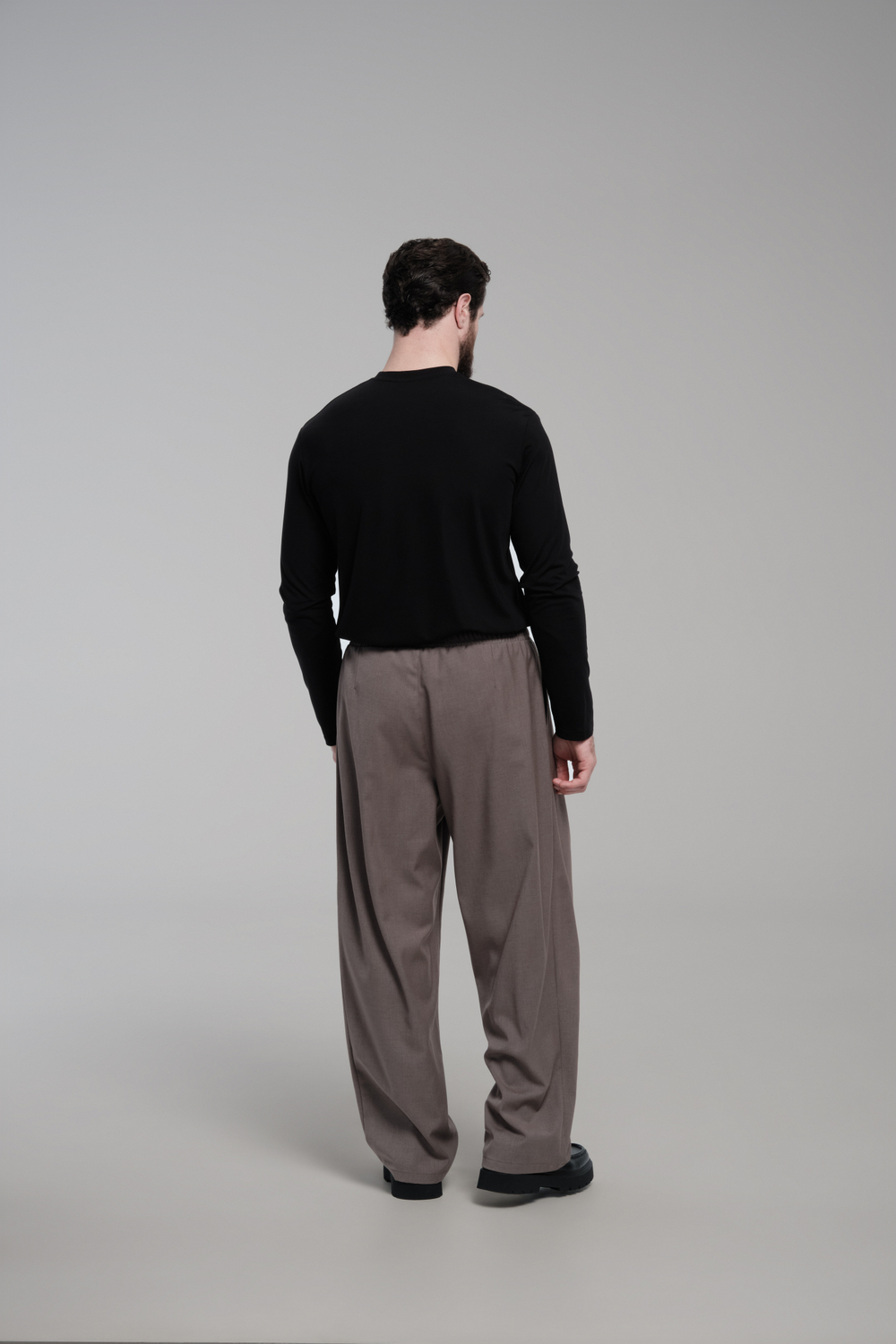 Брюки широкие на резинке | light brown