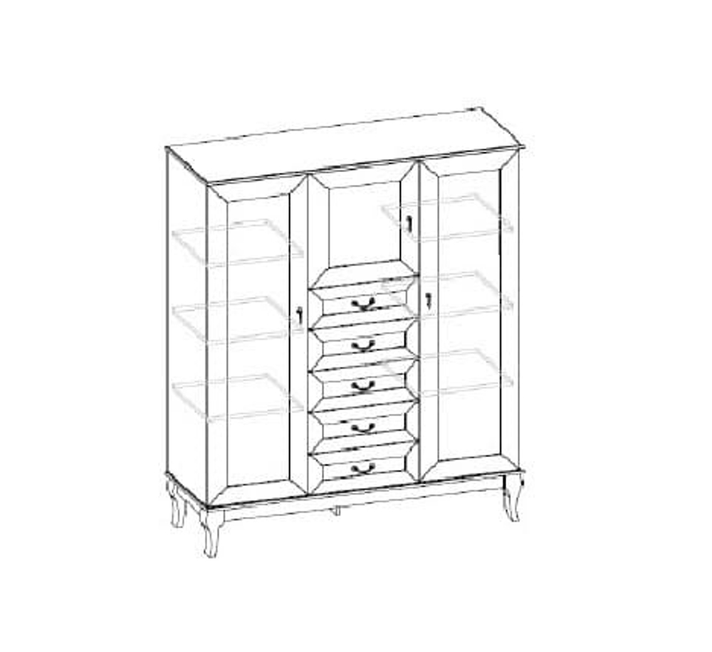 Комод Стефани -5.2, дуб белый