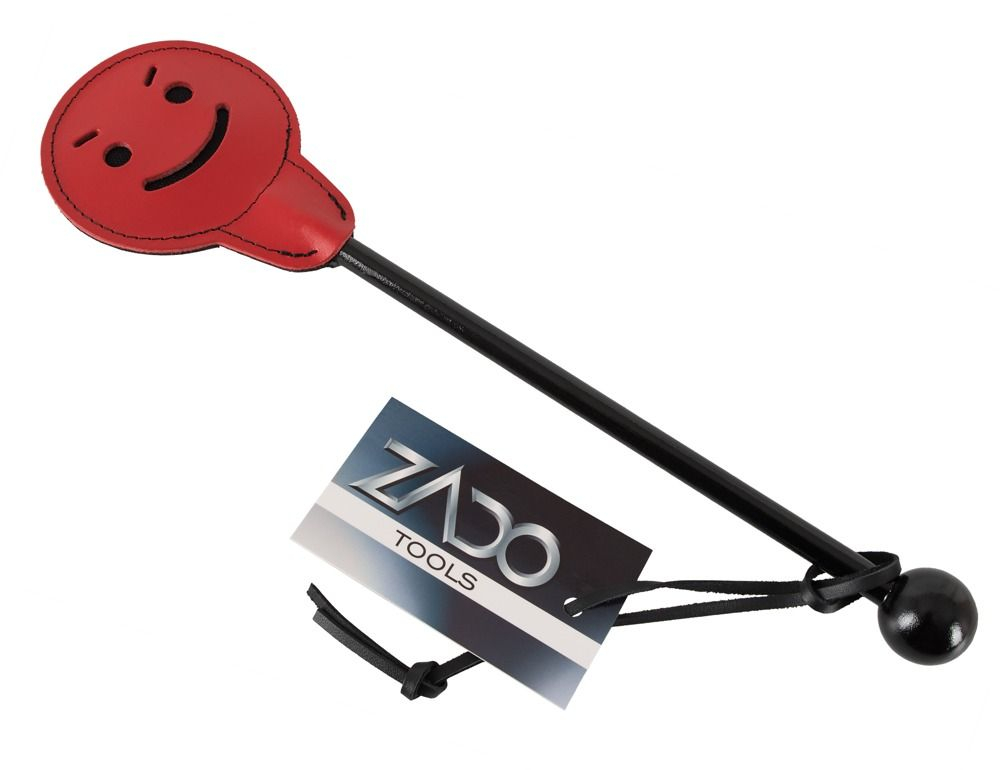 Шлепалка со шлепком в виде смайлика - 36 см. (Цвет: черный с красным)