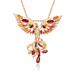 Подвеска «Феникс» из красного золота с гранатами, цитринами и эмалью
