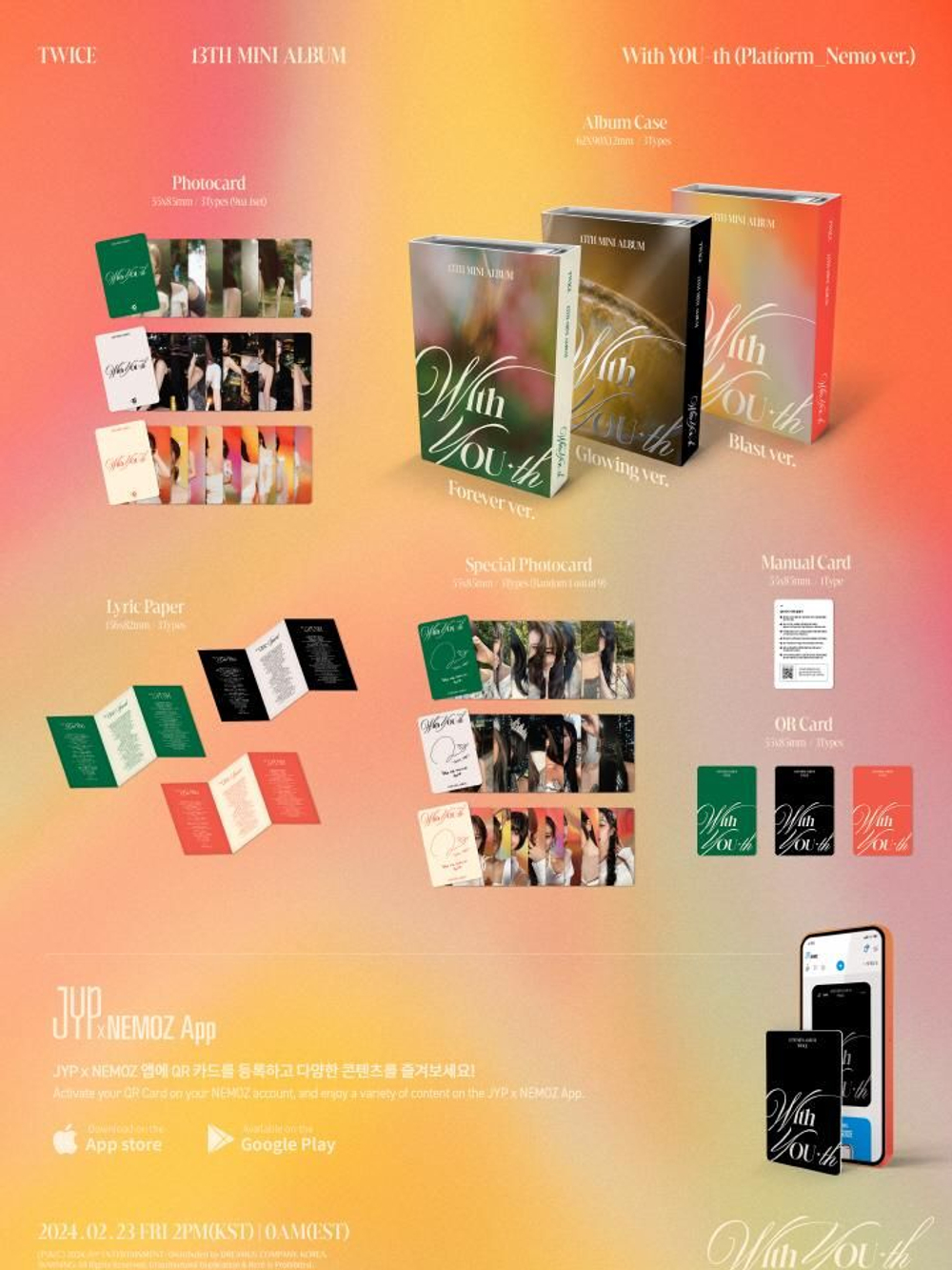 Альбом TWICE - WITH YOU-TH 13th Mini Album NEMO RANDOM Version