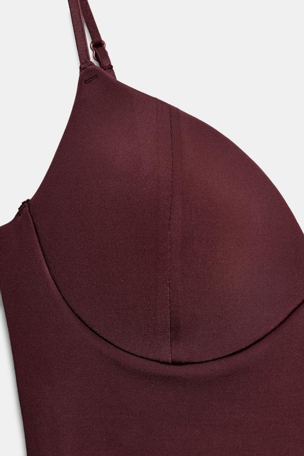 ZARA ТОП ИЗ СМЕСОВОГО ПОЛИАМИДА, ГРАНАТОВЫЙ