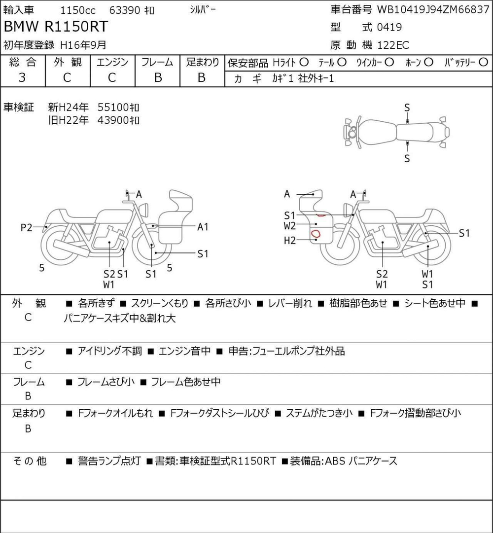 BMW R1150RT WB10419J94ZM66837