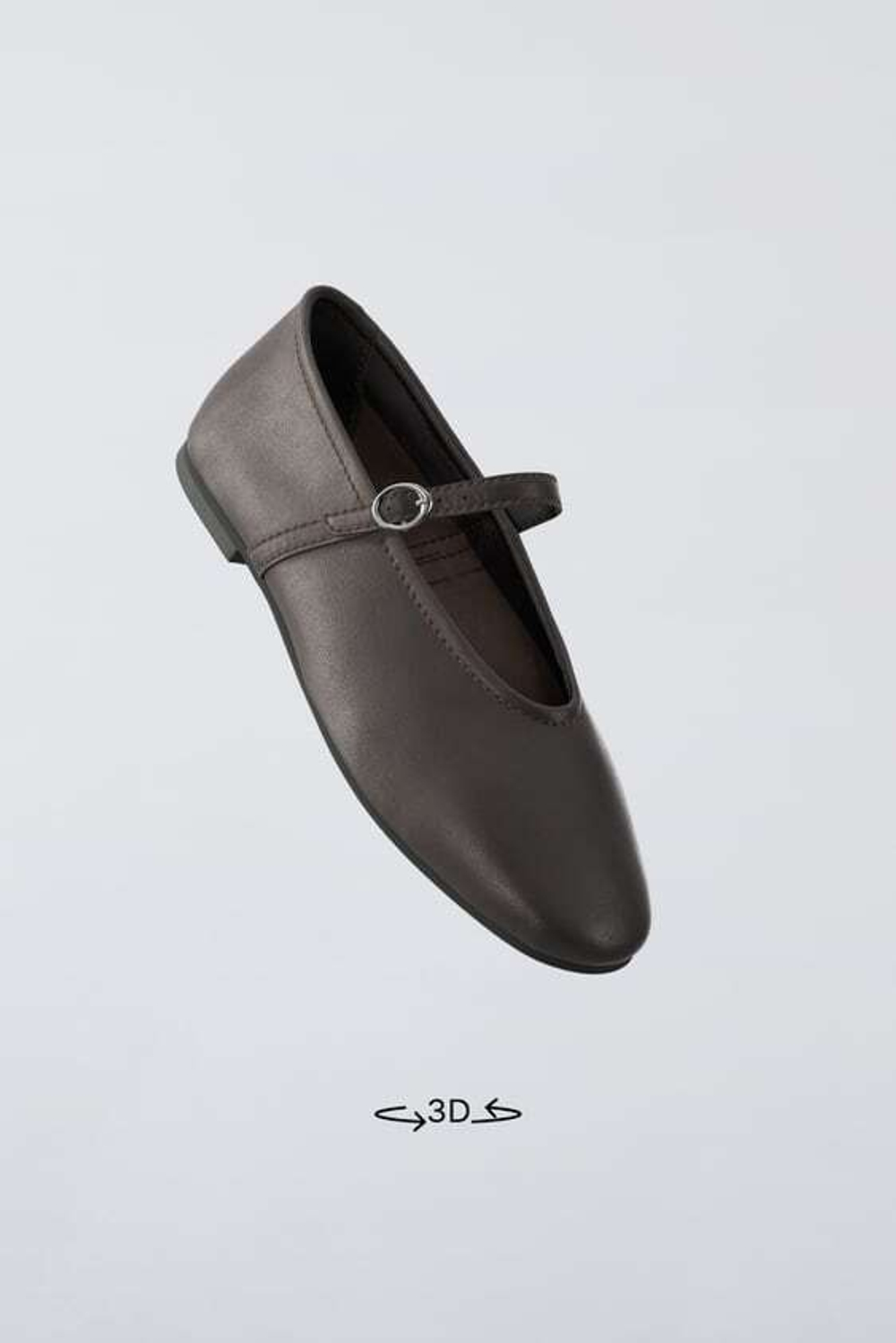 ZARA КОЖАНЫЕ БАЛЕТКИ, КОРИЧНЕВЫЙ