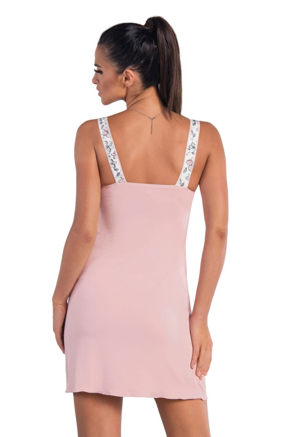 Сорочка Daria с отделкой из ажурного кружева (Размер: M) (Цвет: нежно-розовый)