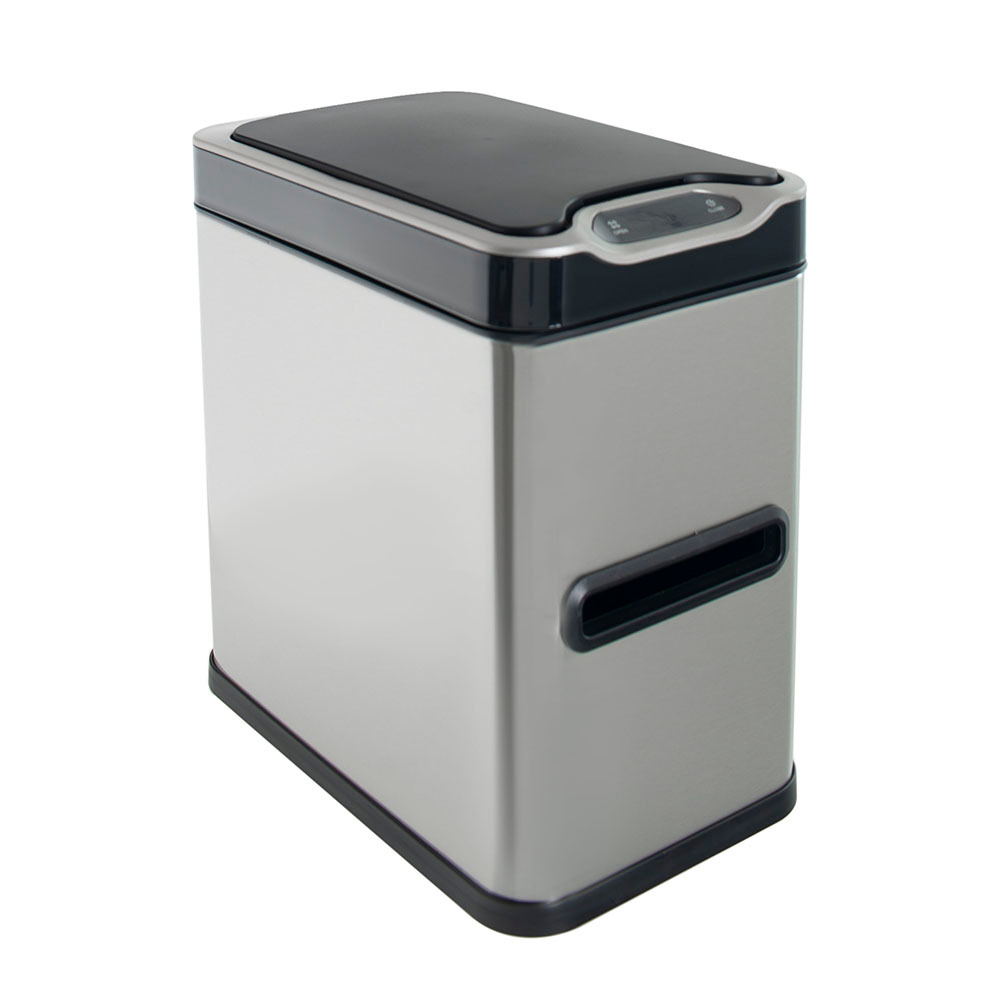 Ведро мусорное, сенсорное, внутр ведро, туалетная бумага, JAH-533, 7л (серебряный)