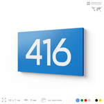 Номер на дверь 416, табличка на дверь для офиса, квартиры, кабинета, аудитории, склада, голубая 120х70 мм, Айдентика Технолоджи
