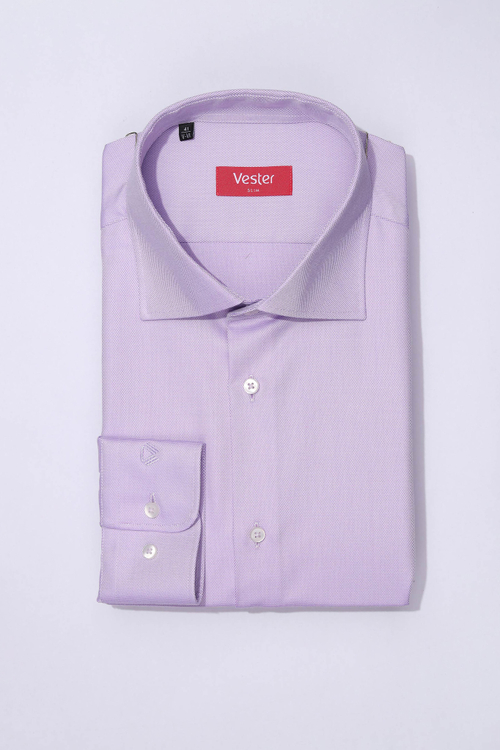 Сорочка мужская VESTER длинный рукав, цвет сиреневый, бамбуковое волокно 51518 13
