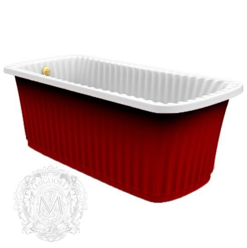 Ванна Migliore Olivia Panello 24238 174x83хH66 см. белая, панель красная