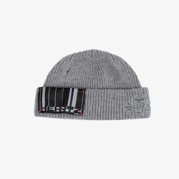 Шапка Nosebleed Two Distressed Beanie серая - фото 1