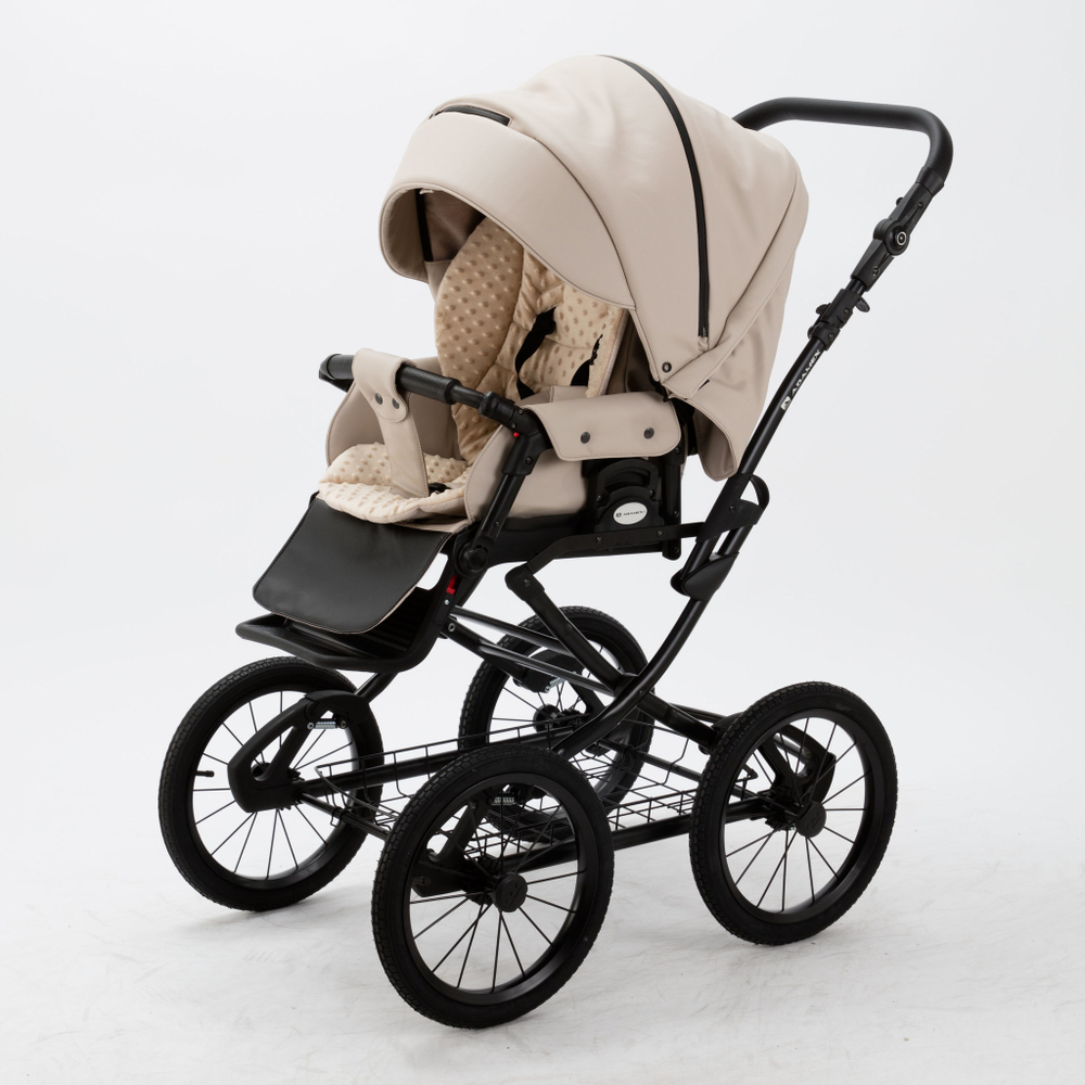 Универсальная детская коляска Adamex Porto Retro Deluxe (100% экокожа) P-SA7 (3в1)