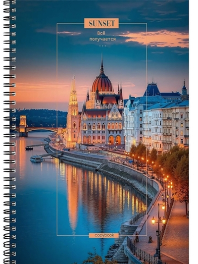 Тетрадь А4 80л. клетка "Город на воде-4" гребень, мелов.обложка (Проф-Пресс)