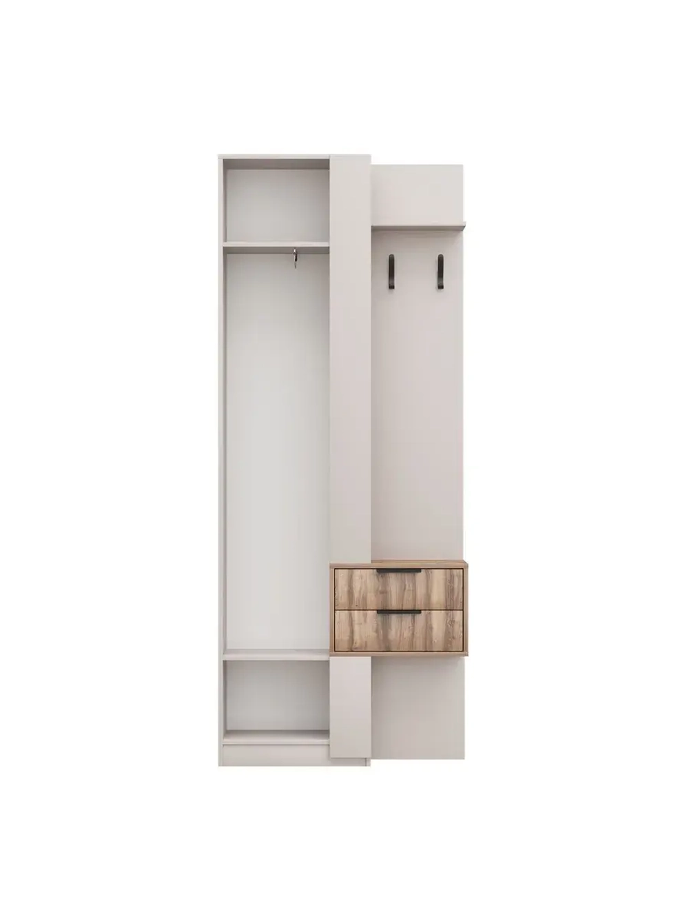 Прихожая с вешалкой и ящиками Кашемир 90х35х220