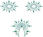 Набор наклеек из голубых и зеленых страз Petits Joujoux Gloria (Цвет: голубой с зеленым)