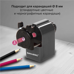 Точилка механическая BRAUBERG "JET" металлический механизм корпус черный (2 штуки в упаковке)