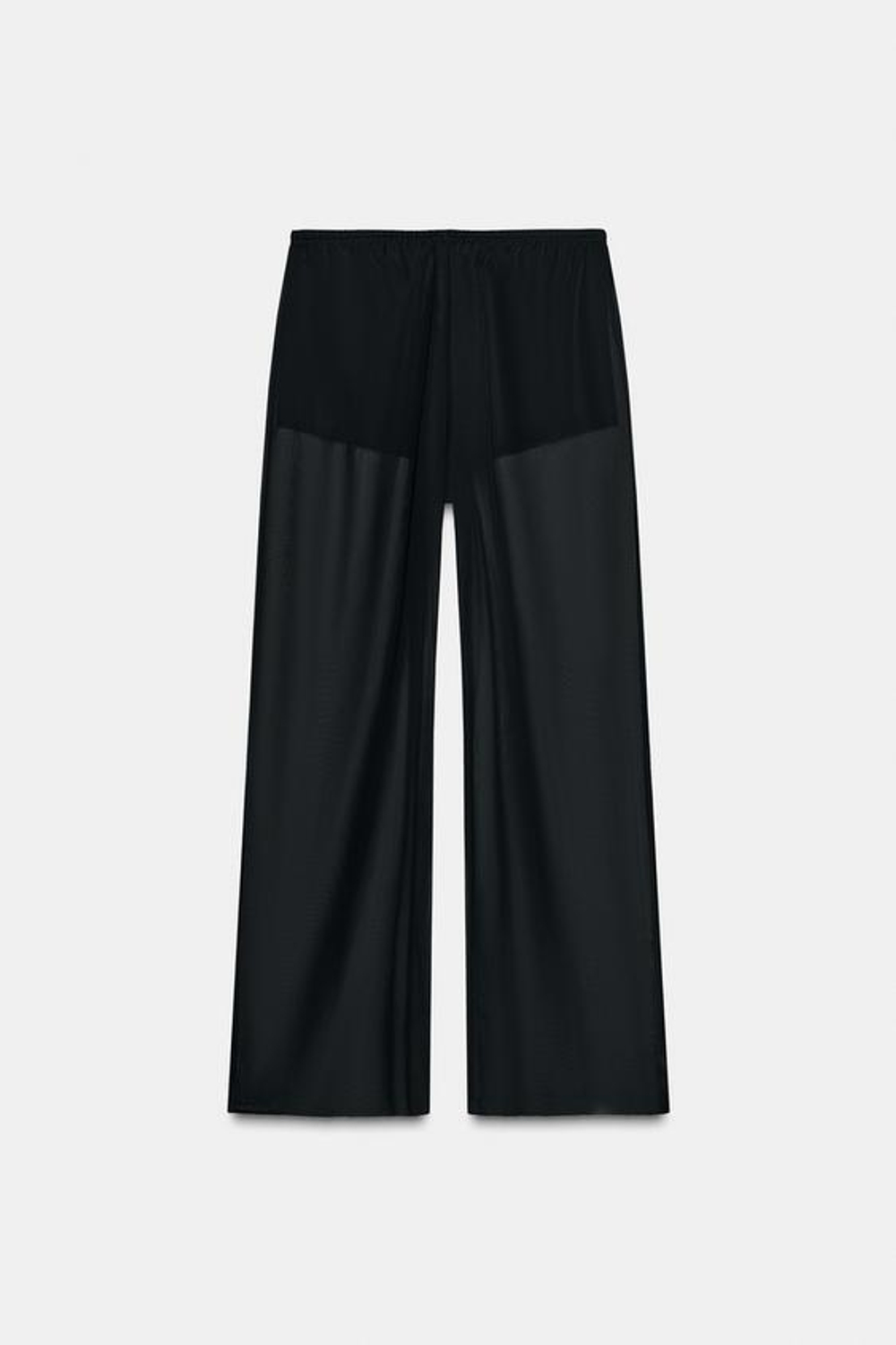 ZARA СТРУЯЩИЕСЯ ПОЛУПРОЗРАЧНЫЕ БРЮКИ, ЧЕРНЫЙ