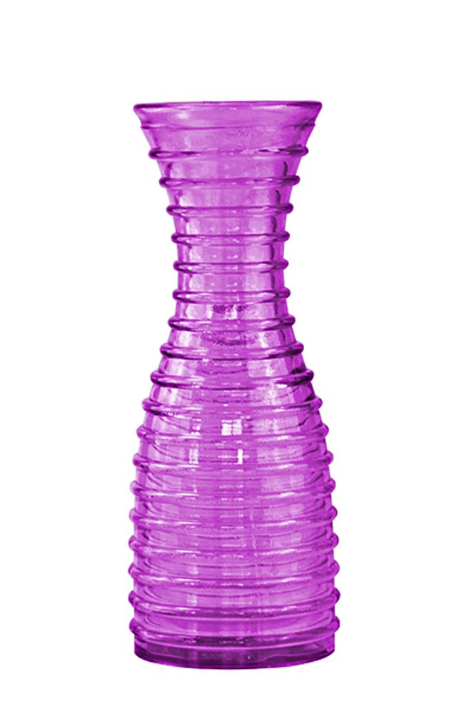 Емкость для интерьера ваза стекло 22,5 см 0,85 л пурпурная