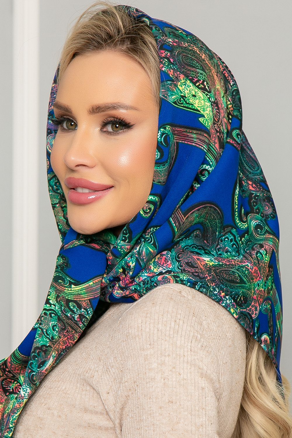 Косынка с подворотом Индия (зеленая) КП27-23М LT Collection