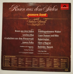 Винтажная виниловая пластинка LP James Last Spielt Johann Straus (Germany 1980)