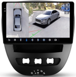 Магнитола для Citroen C1, Peugeot 107, Toyota Aygo - FarCar BX3072M-360 монитор 10.36" 2K QLED на Android 13, 6Гб+128Гб, CarPlay, 4G SIM-слот, 4 камеры в комплекте